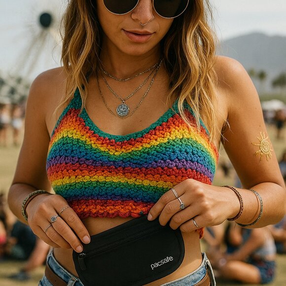 PacSafe RFID-Safe Travel Belt Bag / Hidden Security Waist Pouch — Lightweight & - Picture 3 of 11